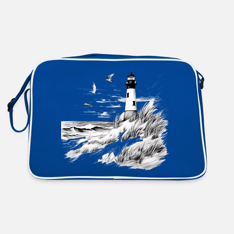 Leuchtturm - Retro Tasche - Blau/Weiß
