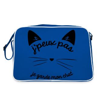 Je peux pas je garde mon chat - Sac Retro - bleu/blanc - Dos