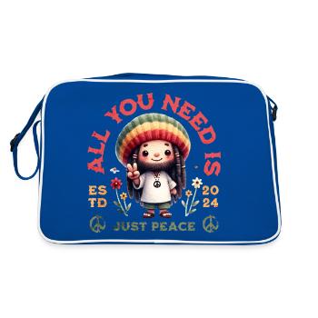 All You Need Is Just Peace - Retro Bag - blue/white - Back
