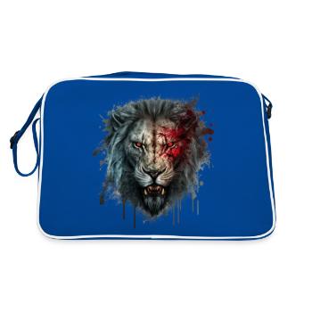 Lion mort-vivant : redoutable souverain de la savane - Sac Retro - bleu/blanc - Dos