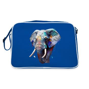 Sauvage et libre - éléphant - Sac Retro - bleu/blanc - Dos