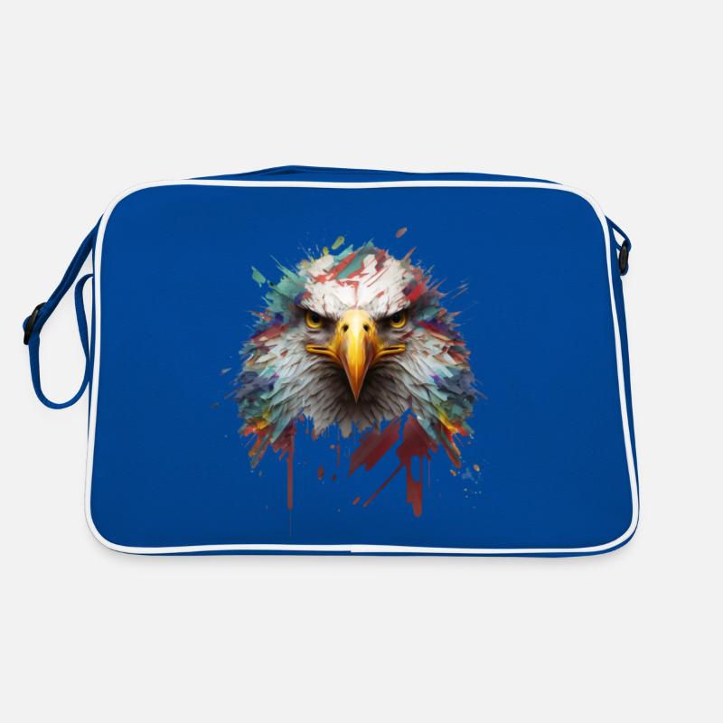 Freedom in Color: Eagle Portrait on Canvas Retro Bag