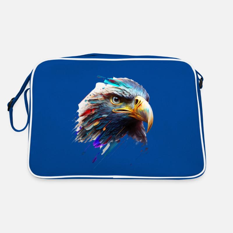 Ein Adlerblick: Ölgemälde in lebendigen Farben Retro Tasche