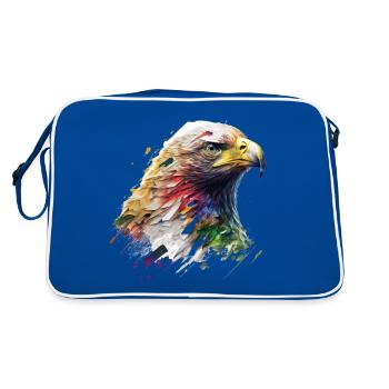 Royal Eagle: An Oil-Painted Masterpiece - Retro Bag - blue/white - Back