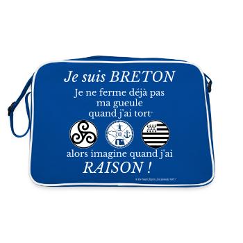 Je suis BRETON je ne ferme déjà pas ma gueule... - Sac Retro - bleu/blanc - Dos