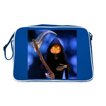 The Grim Reaper for Halloween - Retro Bag - blue/white - Back