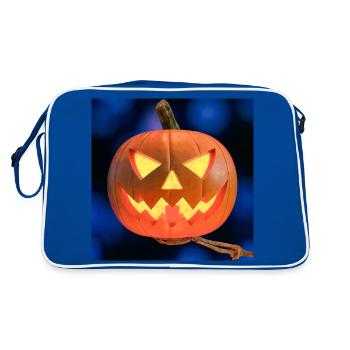 Citrouille d’Halloween - Lanterne de citrouille - Sac Retro - bleu/blanc - Dos