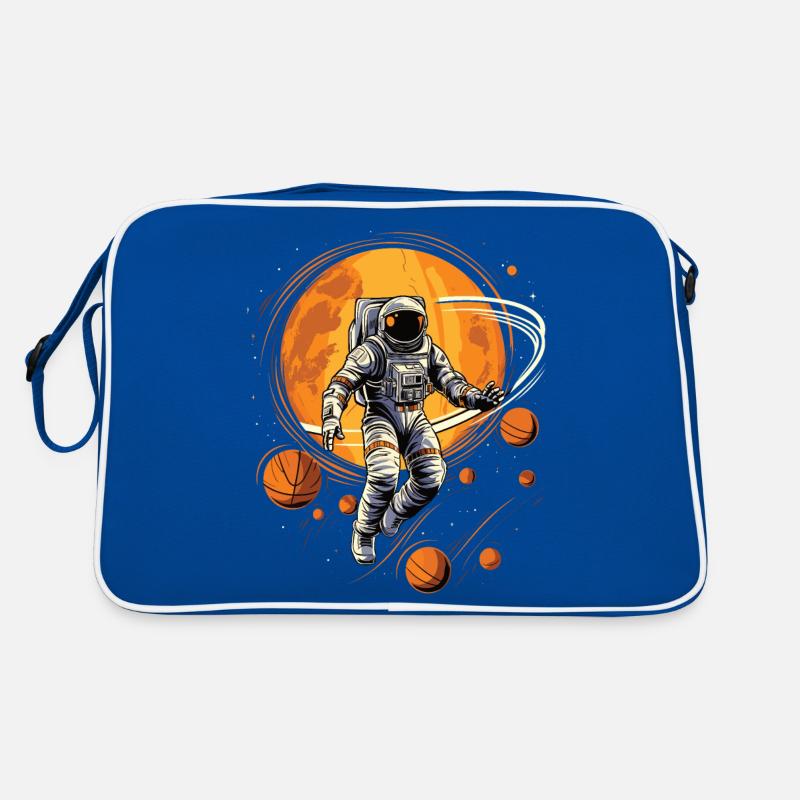Un astronaute joue au basket dans l’espace Sac Retro