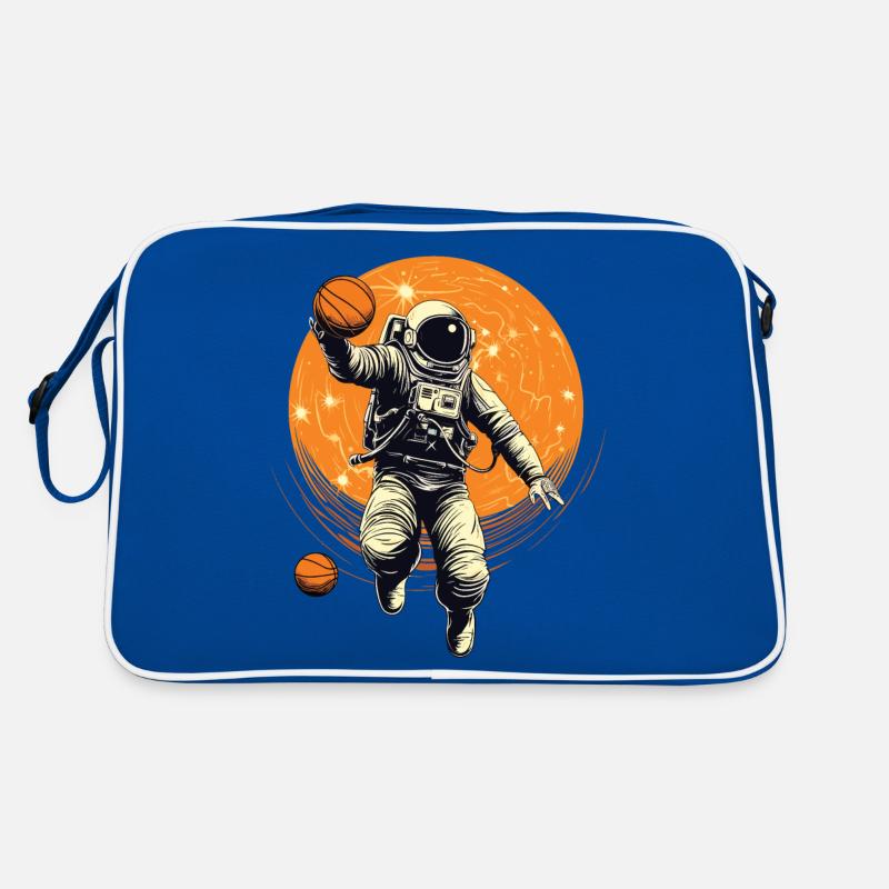 Astronaute, basket-ball dans l’espace, illustration Sac Retro
