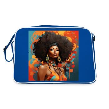 African Vibrance - Retro Bag - blue/white - Back