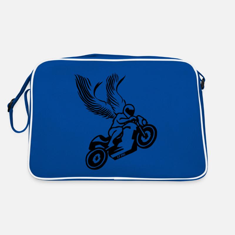 Motorrad SchutzEngel - Retro Tasche - Blau/Weiß