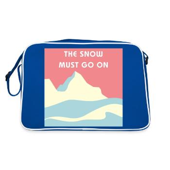 Der Schnee muss weiter - Snowy Mountain - Retro Tasche - Blau/Weiß - Hinten