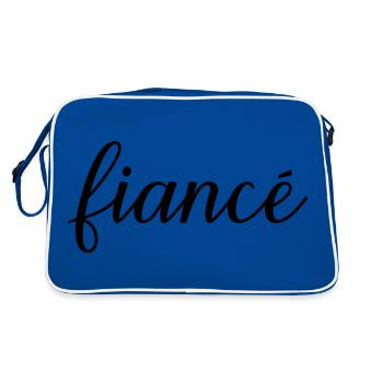 Fiancé Matching Engagement Gift Groom’s Mariage du marié - Sac Retro - bleu/blanc - Dos