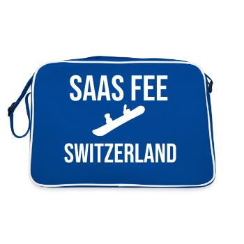 Saas Fee Snowboarders - Retro Tasche - Blau/Weiß - Hinten