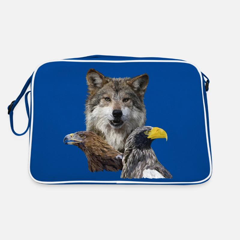 Wolf und Adler Retro Tasche