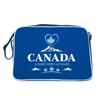 Kanada Vancouver Montreal Toronto Maple Leaf Berge - Retro Tasche - Blau/Weiß - Hinten