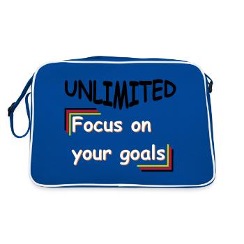 focus on your goals - Retro Bag - blue/white - Back
