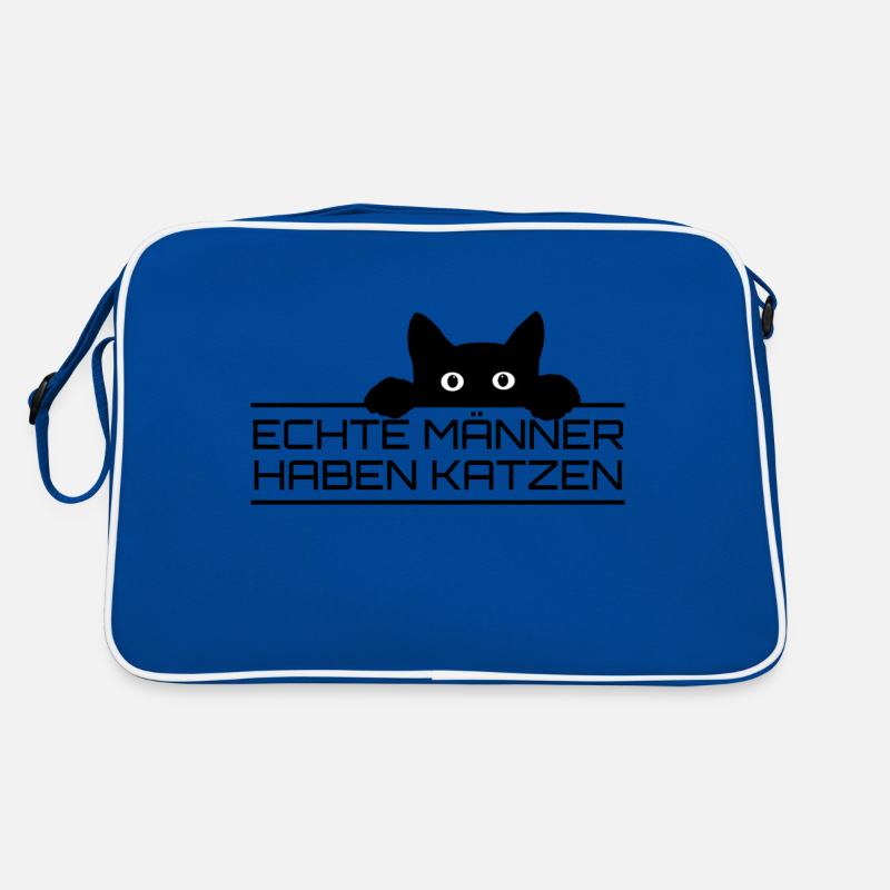Echte Männer Katzen Retro Tasche
