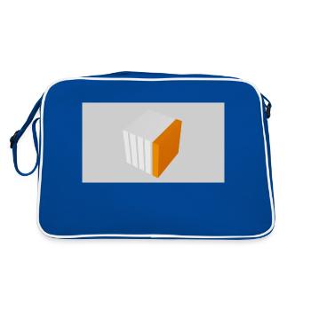 Splitting cube orange - Retro Bag - blue/white - Back