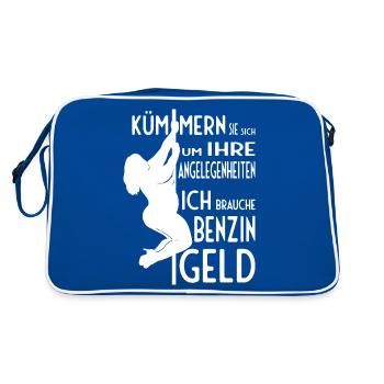 Kümmern Sie sich um Ihre Angelegenheiten - Retro Tasche - Blau/Weiß - Hinten