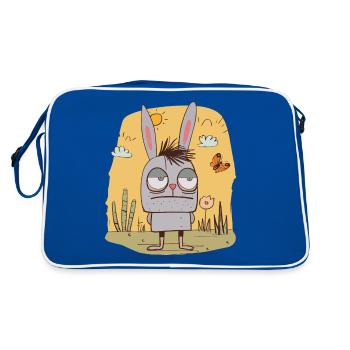 Lapin de mauvaise humeur | © M2-D2 - Sac Retro - bleu/blanc - Dos