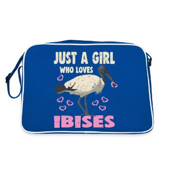 JUST A GIRL WHO LOVES IBISES - Retro Tasche - Blau/Weiß - Hinten