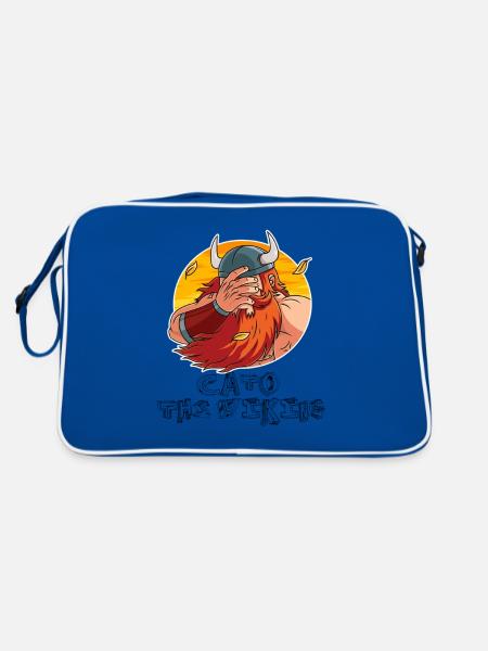 FacePalm Viking - Retro Bag - blue/white - Back