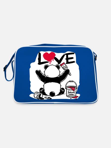 Panda Loveur - Love Painter - Retro Bag - blue/white - Back