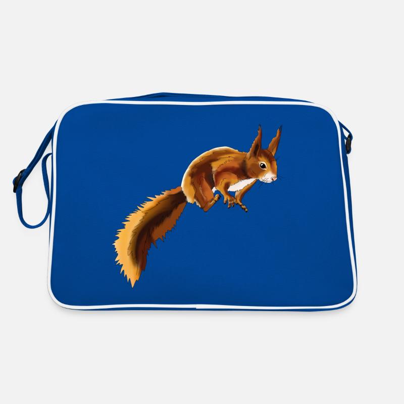 Eichhörnchen 1 - Retro Tasche - Blau/Weiß