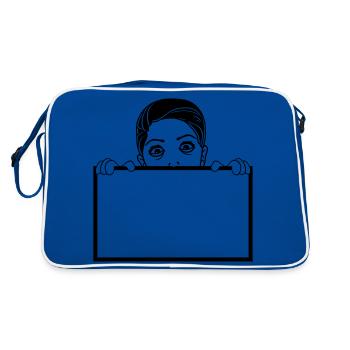 bouclier de texte cacher le mur de bord écrire fou - Sac Retro - bleu/blanc - Dos