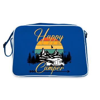 Happy Camper Motorhome Mountains Sunset - Retro Bag - blue/white - Back