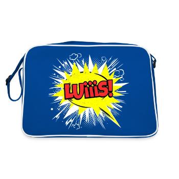 Luis Nom Funny Speech Bubble Luiiis ! - Sac Retro - bleu/blanc - Dos