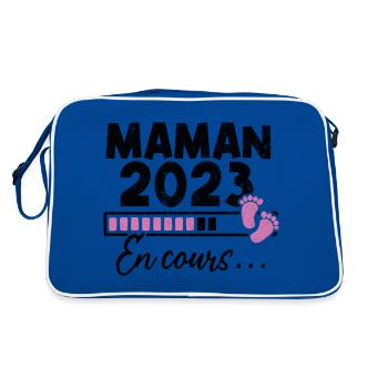 Maman 2023 En Cours - Sac Retro - bleu/blanc - Dos