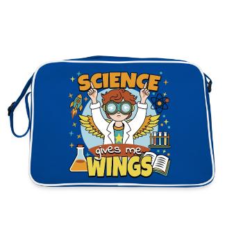 Die Wissenschaft verleiht mir Flügel - Retro Tasche - Blau/Weiß - Hinten