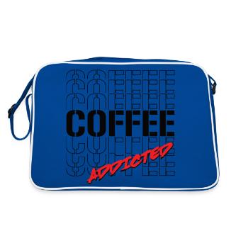 Coffee Addicted - Retro Tasche - Blau/Weiß - Hinten