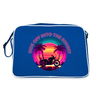 Follow the sunset - Retro Bag - blue/white - Back