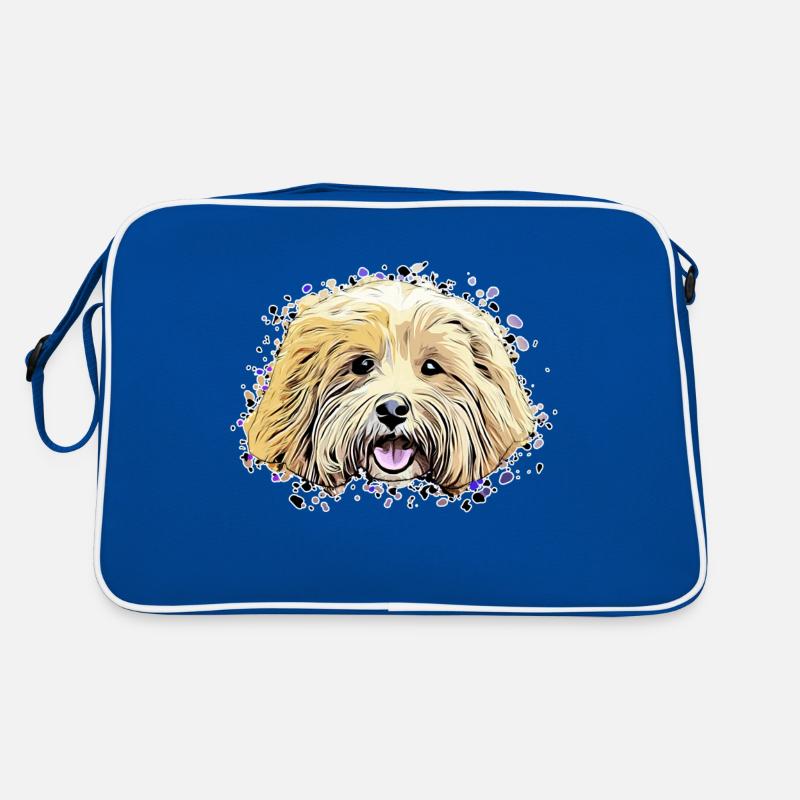 Havaneser Comic - Retro Tasche - Blau/Weiß