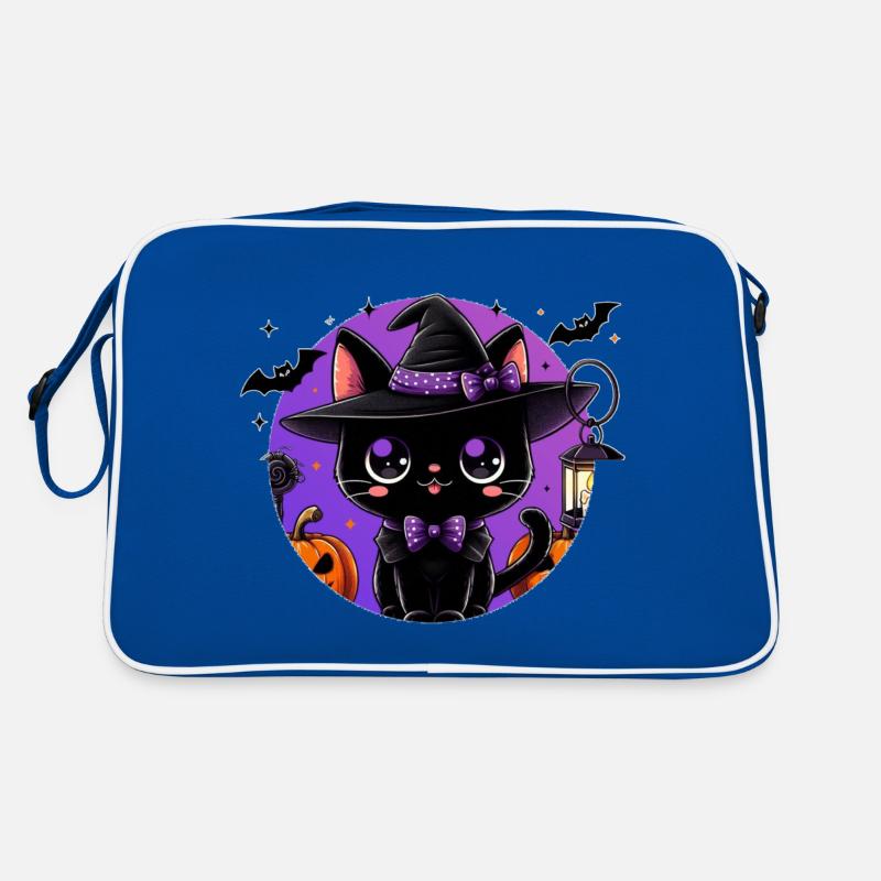 Cute kitten halloween v2 Retro Bag