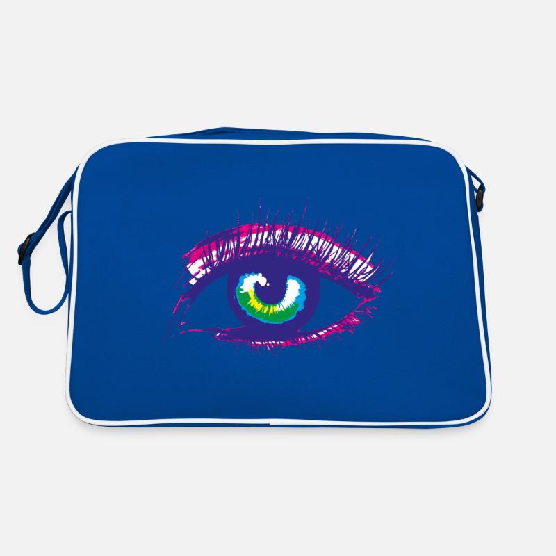 Auge - Retro Tasche - Blau/Weiß
