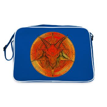 Pentagramme surmonté d'une tête de baphomet - Sac Retro - bleu/blanc - Dos