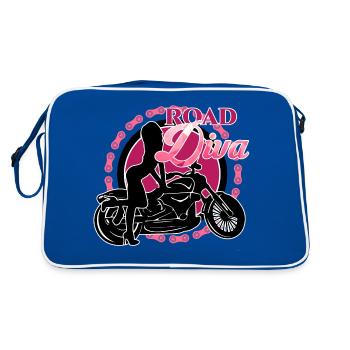 route diva fille moto tour rapides motos touré - Sac Retro - bleu/blanc - Dos