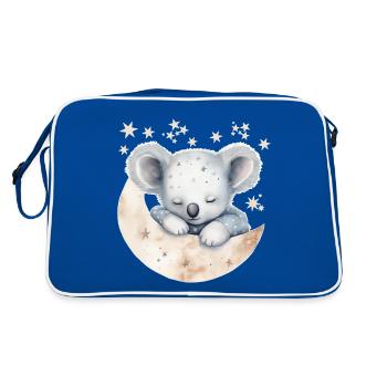 Koala endormi en pyjama - Sac Retro - bleu/blanc - Dos