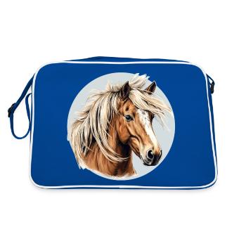 Haflinger Horse - Retro Bag - blue/white - Back