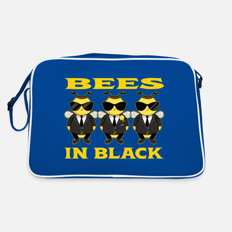 Bees In Black Retro Bag
