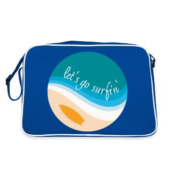 Let’s go surfin' surfing (design rond) - Sac Retro - bleu/blanc - Dos