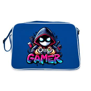Gamer Gamepad Joy Graffiti Gaming - raffstaff ® - Retro Bag - blue/white - Back