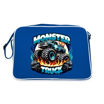 Monster Truck Monster Truck Fire Car - raffstaff ® - Retro Bag - blue/white - Back
