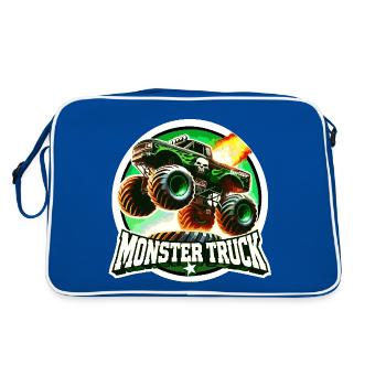 Monster Truck Monster Auto Car Truck - raffstaff ® - Retro Bag - blue/white - Back