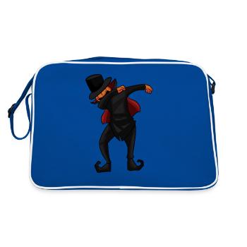 Pumpkin-man Dab - Retro Tasche - Blau/Weiß - Hinten