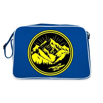Mountains Silhouette Landscape - Retro Bag - blue/white - Back